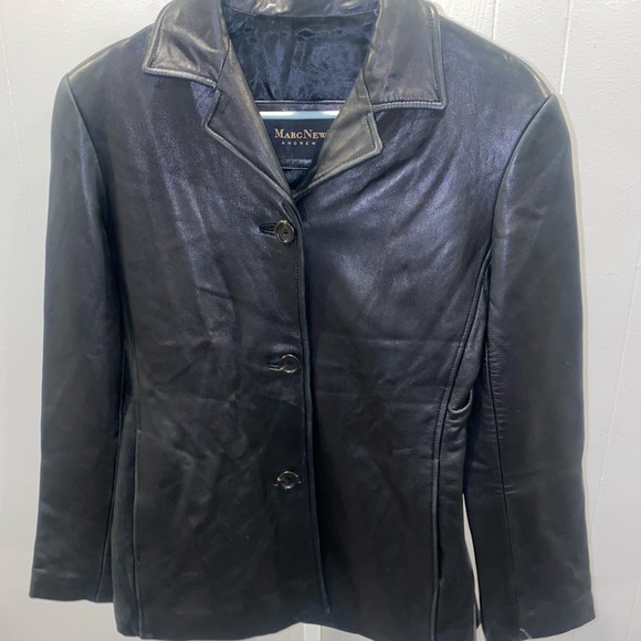 Women’s Marc New York Andrew Marc black genuine leather jacket size XS - Picture 1 of 7